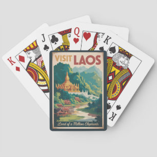 Laos Pha That Luang Illustration Reise Kunst Spielkarten