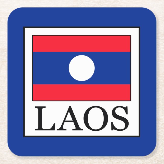 Laos Rechteckiger Pappuntersetzer (Vorderseite)