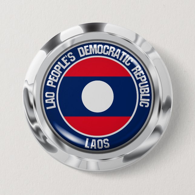 Laos Round Emblem Button (Vorderseite)