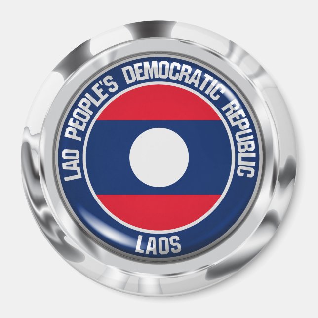 Laos Round Emblem Magnet (Vorne)