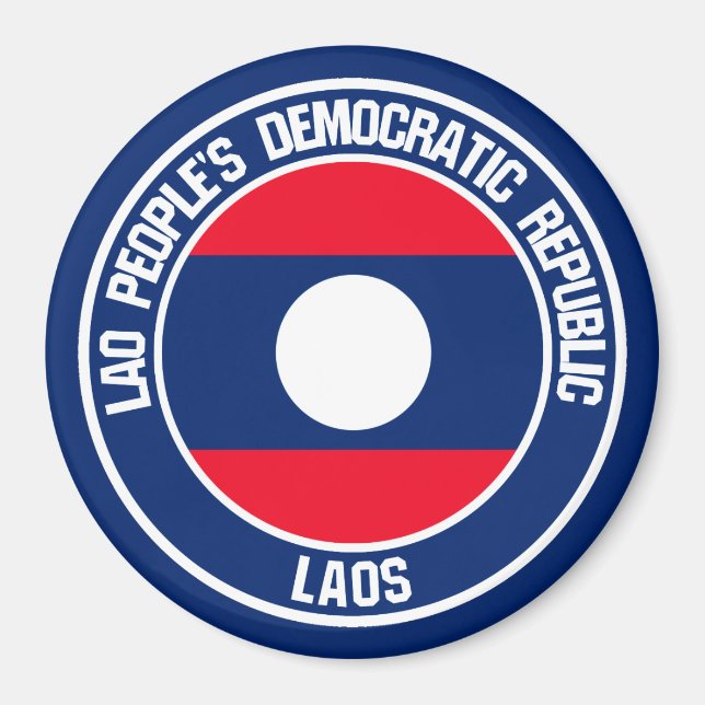 Laos Round Emblem Magnet (Vorne)