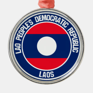 Laos Round Emblem Ornament Aus Metall