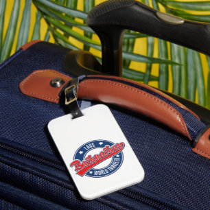 Laos Rucksacktourist Welt Reisender Logo Gepäckanhänger