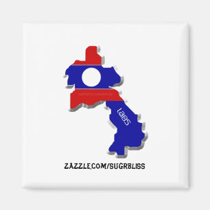 Laos Square Magnet