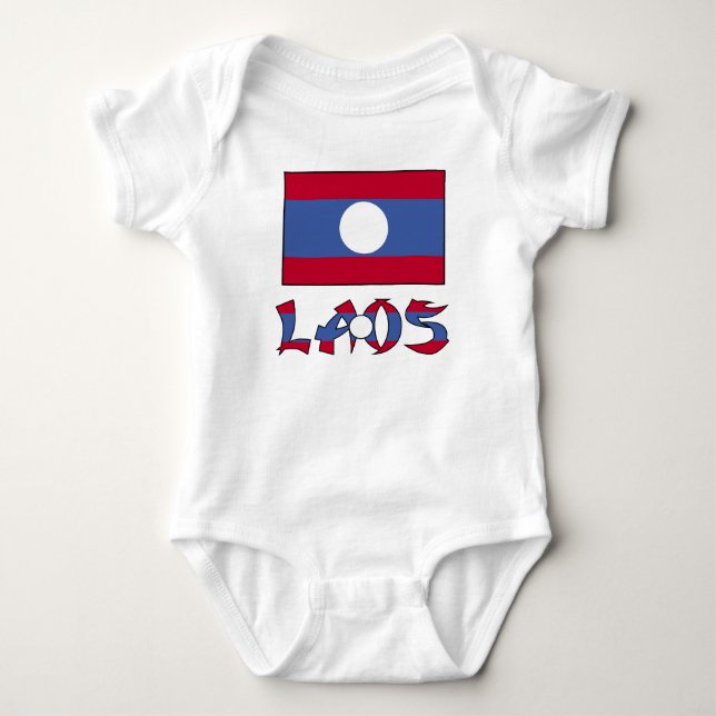 Laos und laotische Flagge Baby Strampler (Vorderseite)