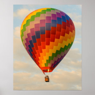 Laos, Vang Vieng.Heißluftballon Poster