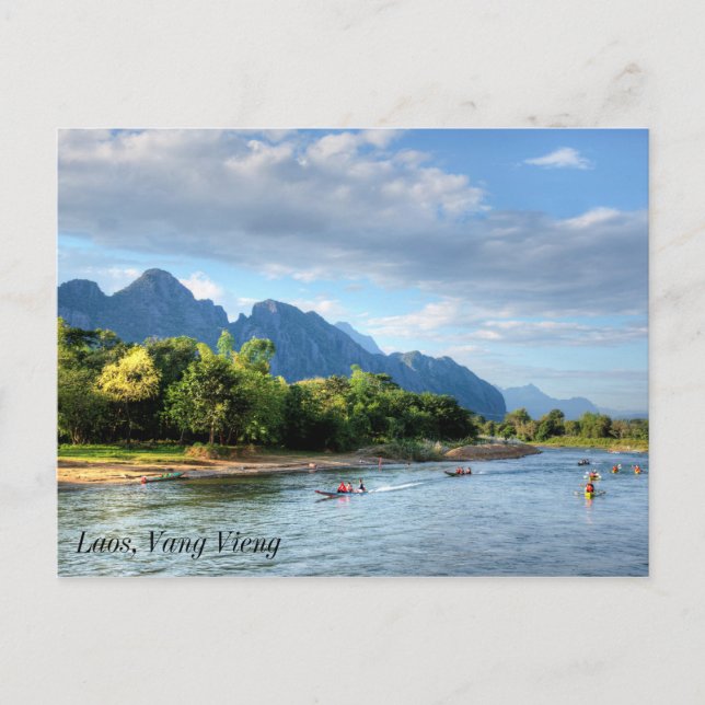 Laos, Vang Vieng Postkarte (Vorderseite)