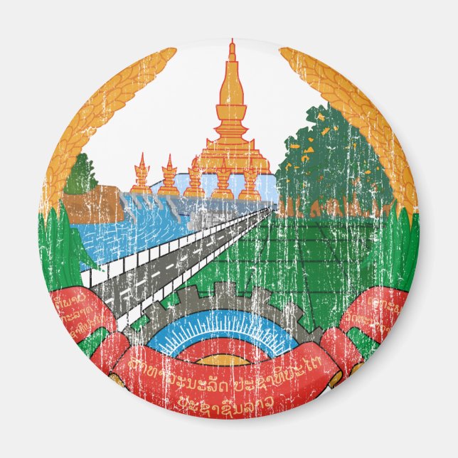 Laos-Wappen Magnet (Vorne)