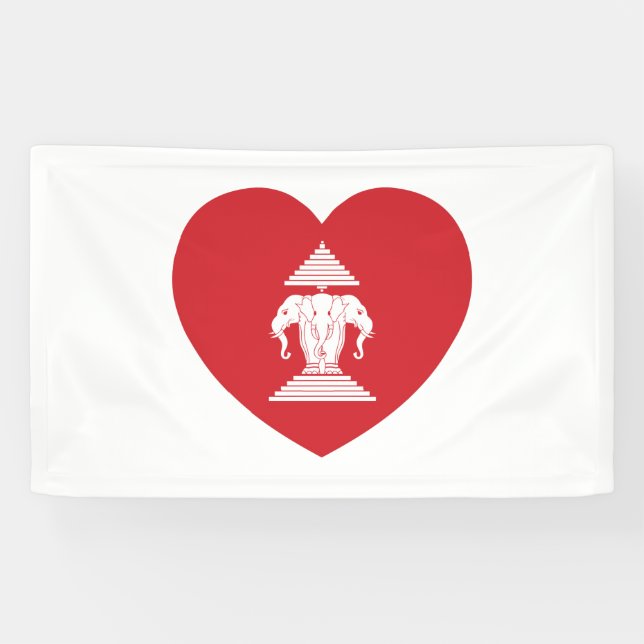 Laotian Erawan 3 Leitende Herzklappe Banner (Horizontal)