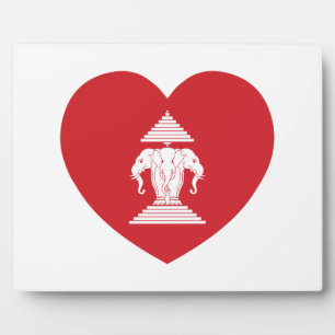 Laotian Erawan 3 Leitende Nophant Heart Flag Fotoplatte