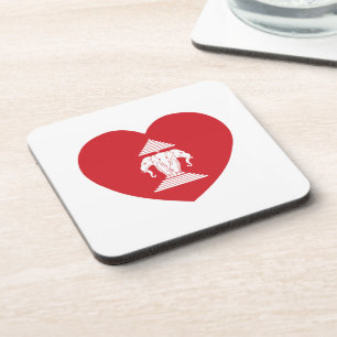 Laotian Erawan 3 Leitende Nophant Heart Flag Untersetzer