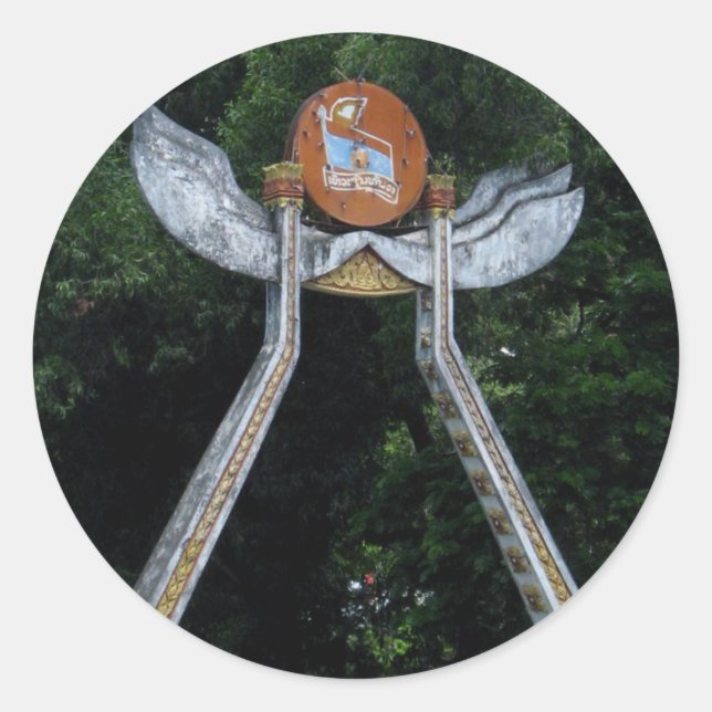 Laotian Gate Runder Aufkleber (Vorderseite)
