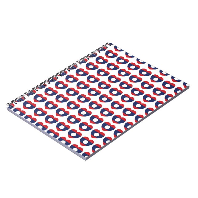 Laotian Heart Flag Notizblock (Linke Seite)