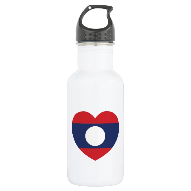 Laotian Heart Flag Trinkflasche (Vorderseite)