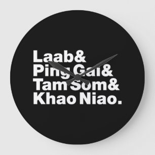 Laotian Street Food Große Wanduhr