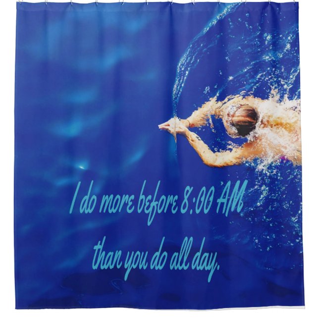 Lap Schwimmen Team Motivierend Inspiration Duschvorhang (Vorderseite)