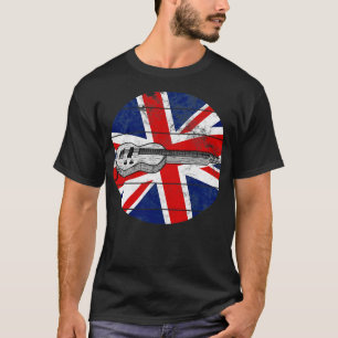 Lap Steel Gitarre UK Flag Slide Gitarrist Britisch T-Shirt