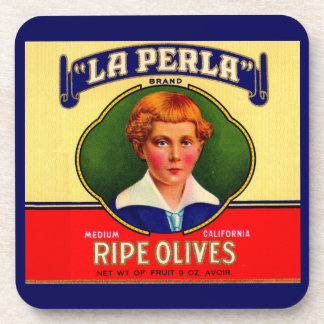 LaPerla-Oliven-Label der 1930er Getränkeuntersetzer
