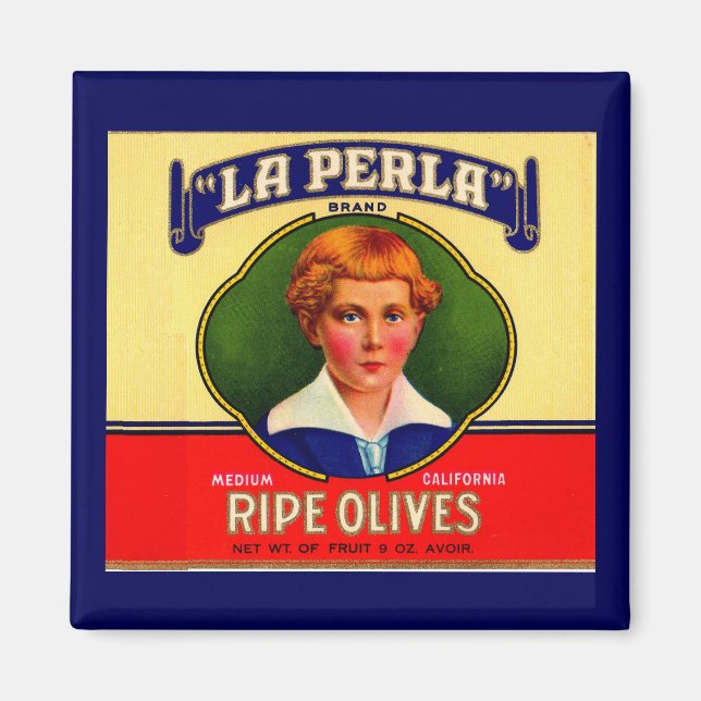 LaPerla-Oliven-Label der 1930er Magnet (Vorne)