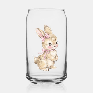 Lapin à l'aquarelle vintage mignon avec des noeuds