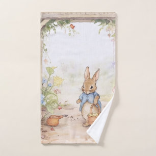 lapin à pierre vintage avec fleurs