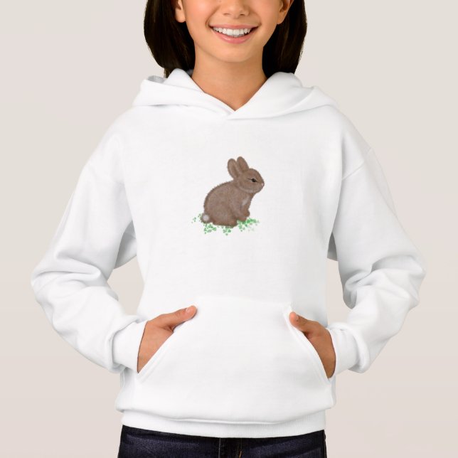Lapin adorable dans du trèfle (Devant)