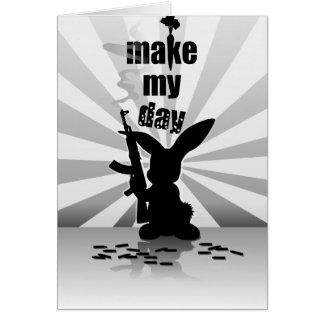 Lapin armé fâché drôle