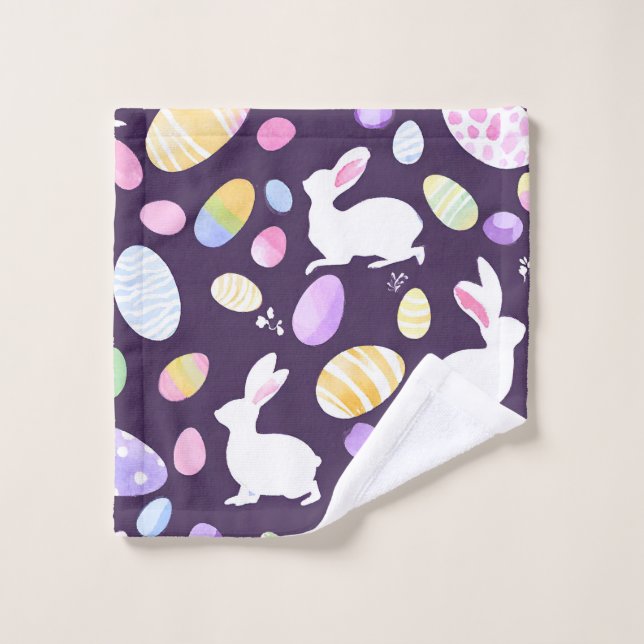 lapin avec oeufs de pâques (Gant de toilette)