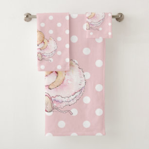 Lapin Ballerine Mignon Rose Blanc à pois