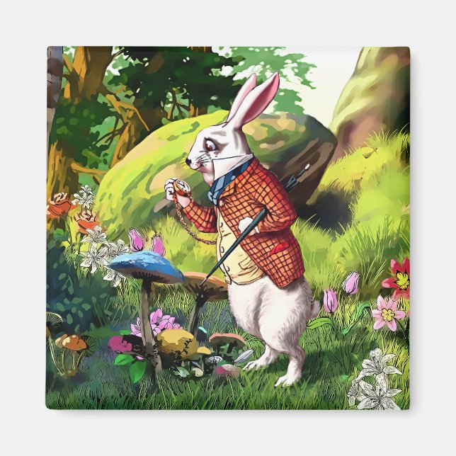 Lapin blanc |Alice au pays des merveilles Magnets  (Devant)
