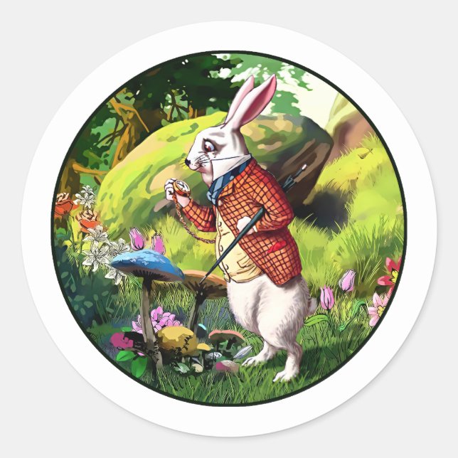 Lapin blanc |Alice au pays des merveilles Stickers (Devant)