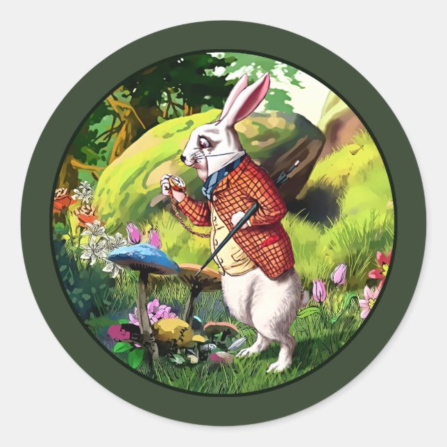 Lapin blanc |Alice au pays des merveilles Stickers (Devant)
