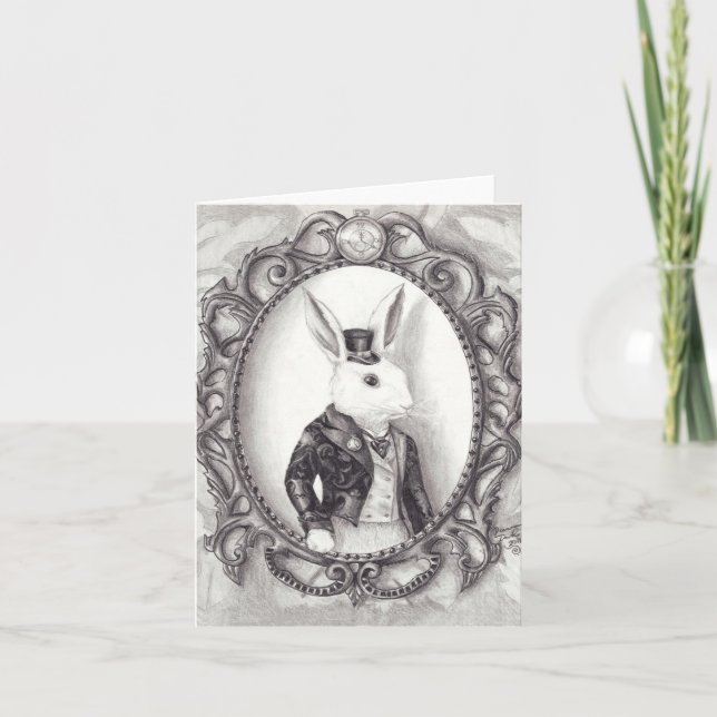 Lapin blanc - Carte pour notes (Devant)