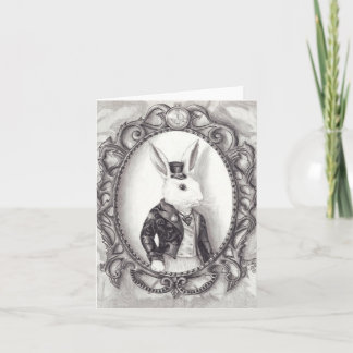 Lapin blanc - Carte pour notes