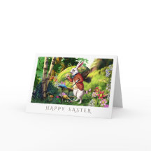 Lapin blanc | Cartes de Pâques "Alice au pays des