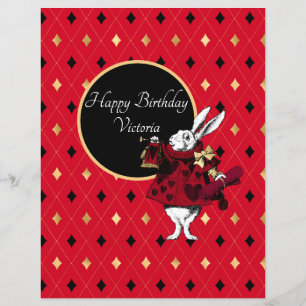 Lapin blanc en papier rouge de scrapbook d'anniver
