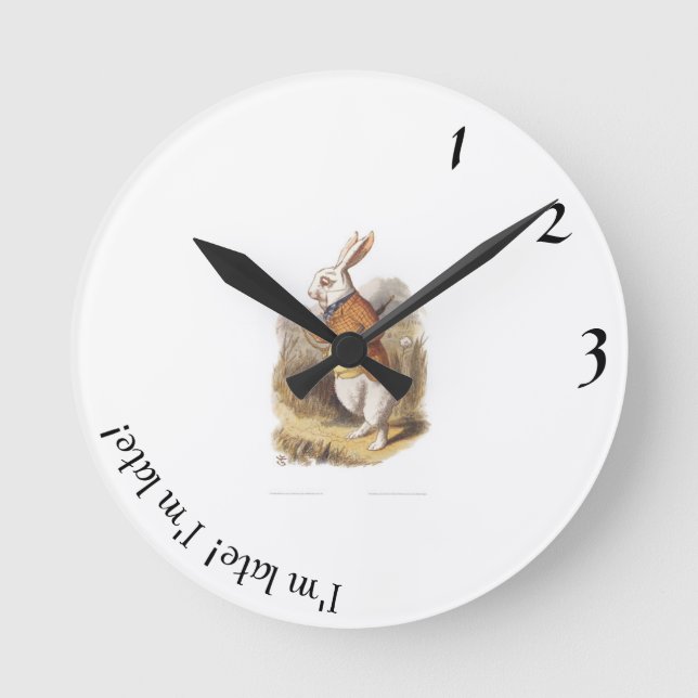 Lapin blanc Je suis en retard ! Horloge (Recto)