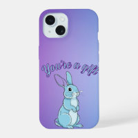 Lapin Bleu Pastel Violet Tu es un Trésor