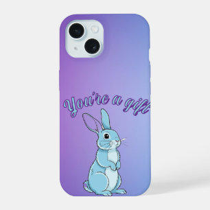 Lapin Bleu Pastel Violet Tu es un Trésor