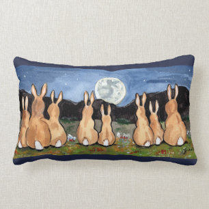 "Lapin dans la lune" Jetez un Coussin Accent