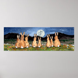 Lapin dans la Lune Lapin Famille Lune Poster Marin