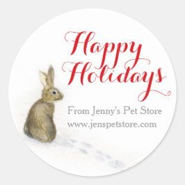 Lapin dans la neige Noël adresse cadeau étiquettes