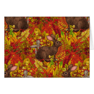 Lapin d'automne en rouge