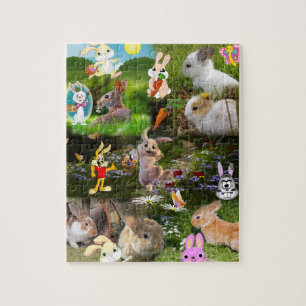 Lapin de dessin / Puzzle de lapin de bébé Puzzle p