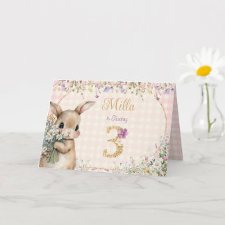 Lapin de jardin | Carte de troisième anniversaire