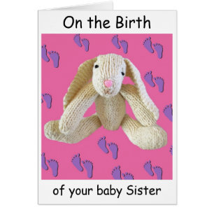 Lapin de lapin de carte de soeur de bébé de