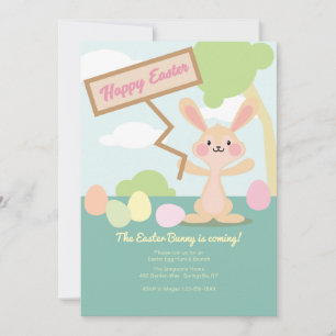 Lapin de Pâques avec invitation de signe