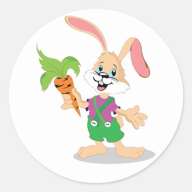Lapin De Pâques Avec Stickers Carottes (Devant)