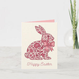 Lapin de Pâques en chinoiserie rose et crème