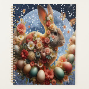 Lapin de Pâques en fleurs 